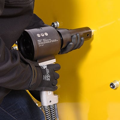 Lockbolt ERS installation tooling in use